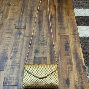 Y&S Gold sequined clutch purse with strap